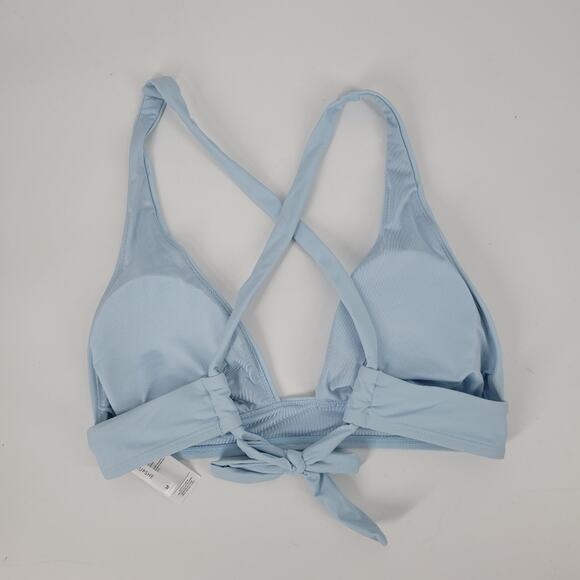 Cupshe Light Blue Tie Back Racerback Swim Top M - Picture 2 of 5